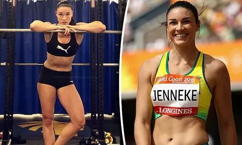 Olympic hurdler Michelle Jenneke poses in a crop top and hot