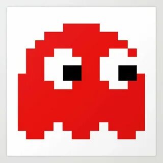 Pacman Ghost Red Art Print by ProBESTDESIGN Society6
