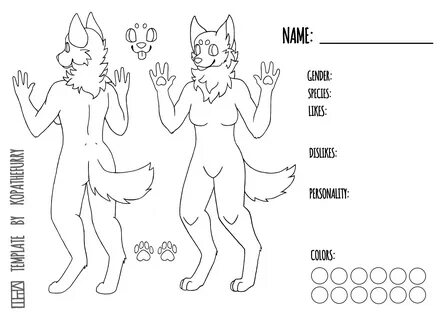 Free Fursona Wolf Template