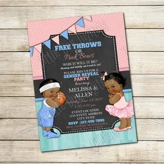 Personalized Free Throws or Pink Bows Gender Reveal Party Et