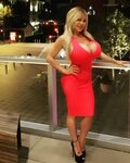 Big Fake Boobs Sila Star in Tight Red Dress