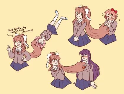 Her hair... IT'S TOO POWERFUL. : DDLC Literature club, Liter