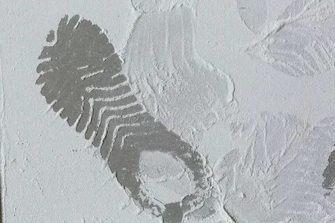 Footprints from Workers Shoes on the Dust from Construction 