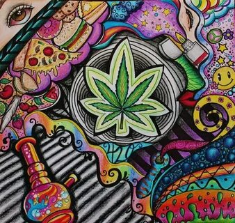 Trippy Weed Drawing Ideas / Stoner Drawings Free download on