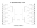 Printable 64 Team Single Elimination Bracket