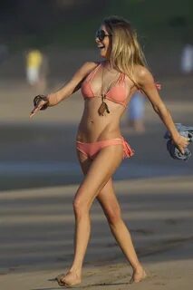 LeAnn Rimes wearing tiny orange bikini at the beach in Los A