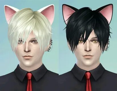 Nekomimi KEWAI-DOU Sims 4 hair male, Sims 4 anime, Sims mods