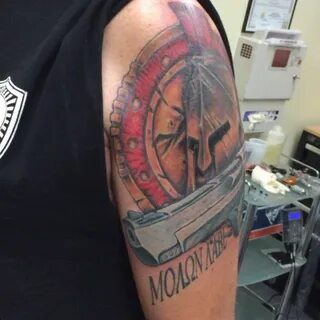 Molon Labe Spartan Helmet Tattoo : Molon labe industries man