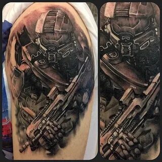 15 Fantastic Video Game Tattoos Halo tattoo, Gaming tattoo, 