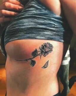 Single rose rib cage tattoo #chinesecrested Cage tattoos, Ro