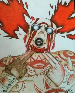 Some hella pencil art of the Borderlands 2 cover psycho!! Bo