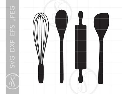 Baking Utensils SVG Clipart Baking Tools Silhouette Cut File