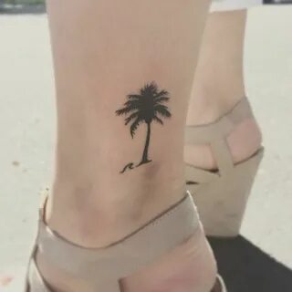 I'm in love with my new tattoo!! Palm tree tattoo wave tatto