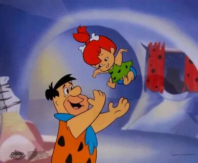 The Flintstones TOSSING PEBBLES Animation Art Sericel - Forg