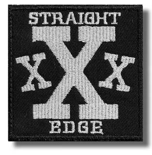 Straight edge - embroidered patch 8x8 CM Patch-Shop.com