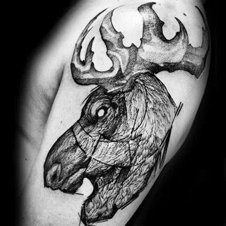 60 Moose Tattoo Designs For Men - Antler Ink Ideas Moose tat