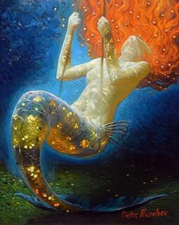 Victor Nizovtsev Mermaid art, Mermaid painting, Mermaid artw