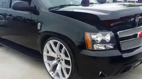 LOWERED CHEVY TAHOE ON 1st 26" CHEVY RIMS - YouTube