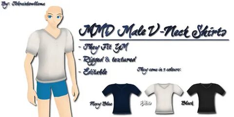 MMD Male V-Neck Shirts by Tehrainbowllama on DeviantArt