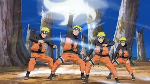 Naruto uses Wind Style Rasen Shuriken Team 7 comes to the re