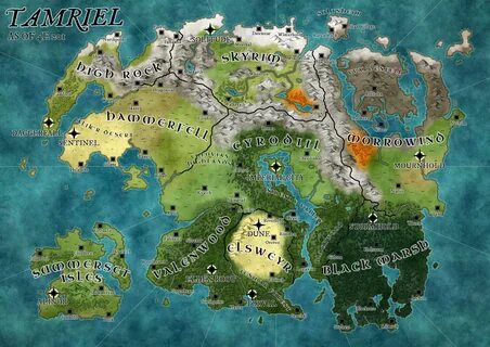 The Elder Scrolls Continent of Tamriel Map Redraw on Wonderd