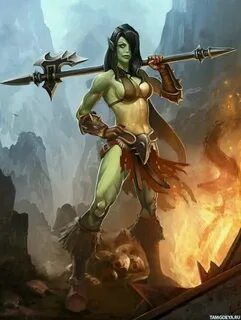 Warrior Female orc, Fantasy artwork, Fantasy character desig