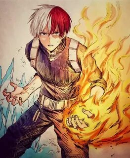 Todoroki Shōto Anime character drawing, Hero, Sketches