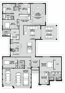 Desain Rumah 5 Kamar Tidur 1 Lantai New house plans, Floor p