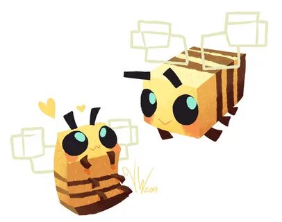 Bees Minecraft By C-H-I-Z-U (DeviantArt) Minecraft drawings,
