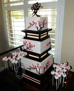 Sakura wedding, Anime cake, Cherry blossom cake