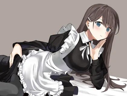 Wallpaper : anime girls, big boobs, original characters, maid outfit, long ...