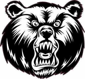 4.5inx4in Black White Bear Mascot Bumper Sticker Decal Windo