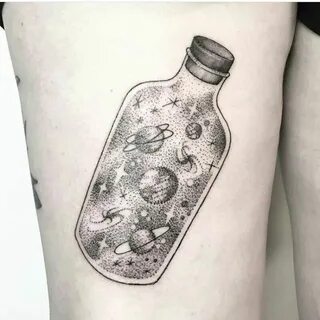 Space bottle by Maria Fernandez tattoo Bottle tattoo, Geomet