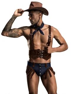 Купить за $36.99 - Men Sexy Cowboy Costume Halloween PantsÂ 