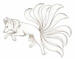 Nine Tailed Fox by angelnablackrobe Fox art, Animal sketches