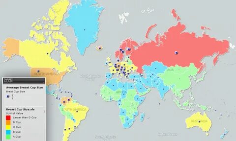 Target Map releases map of average breast sizes around the world Daily Mail...