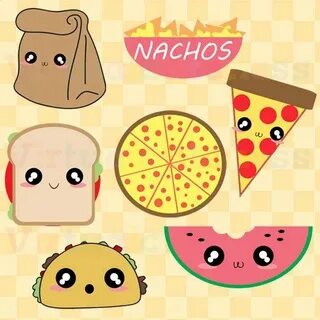 Lunch Clipart - Food Clip Art, Pizza, Tacos, Nachos, Paper B