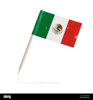 Miniature paper flag Mexico. 