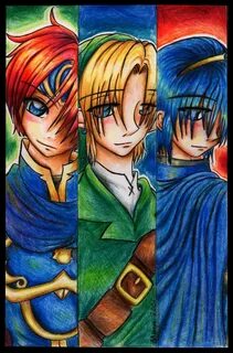 Roy, Link and Marth - Roy Fan Art (31101567) - Fanpop