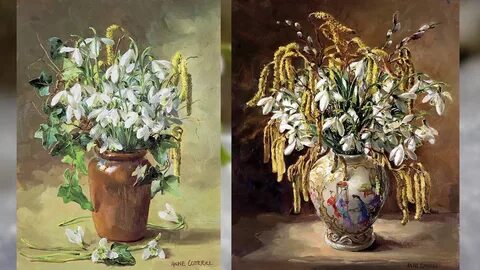 Snowdrop oil paintings by artist Anne Cotterill - YouTube