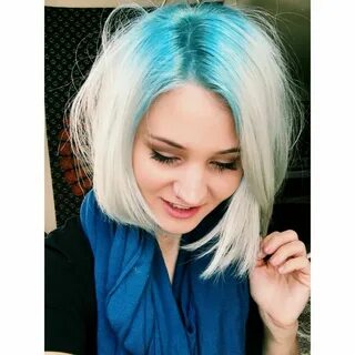 Platinum blonde with aqua blue roots. Pravana Lock in colour