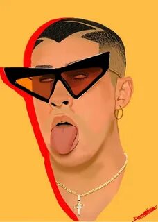 Bad Bunny Painting : Bad Bunny : This is an original waterco