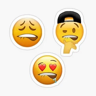 Emoji With Biting Lip Stickers Redbubble