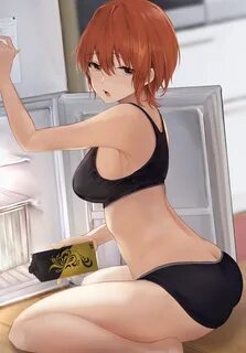 sideboob, Akito, original characters, butt crack, redhead, a