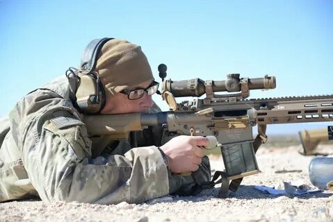 The M110A1 rifles are in the hands of US Army soldiers
