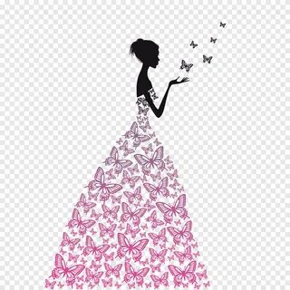 женщина носить розовое платье иллюстрации, платье рисунок, б