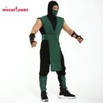Mortal Kombat Reptile Cosplay Costume Green Suit with Mask -