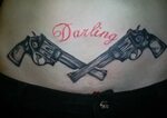 Darling Gun Tattoos On Belly