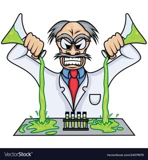 Angry evil scientist Royalty Free Vector Image