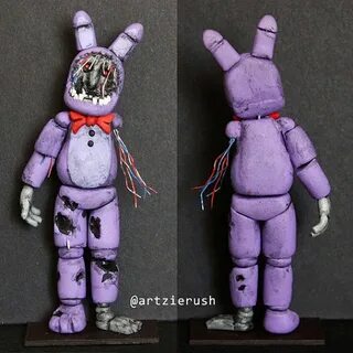 Withered Bonnie Polymer Clay Figurine from Five by ArtzieRus